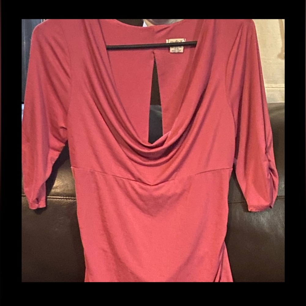 Pink formal open back shirt